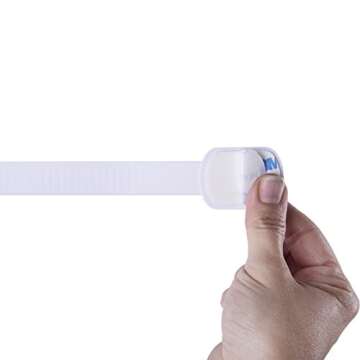 CUTESAFETY Child Proof Safety Locks - Baby Proofing Cabinet Lock with 6 Extra 3M Adhesives - Adjusta...