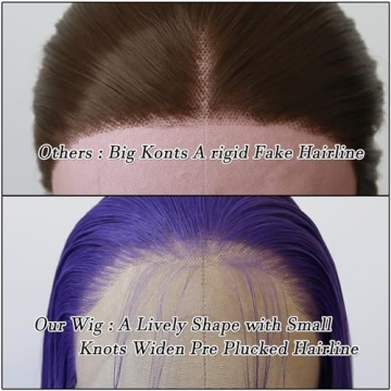 Stylish BTWTRY Purple Synthetic Lace Front Wig