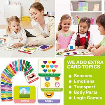 QUOKKA ABC Learning Flash Cards for Toddlers 1-3 Years - 120 Flashcards for Kids 2-4 in a Bag - Alphabet Numbers Letters Preschool Activities Ages 4-8 - Gift Speech Therapy Toys 1-3-5 yo