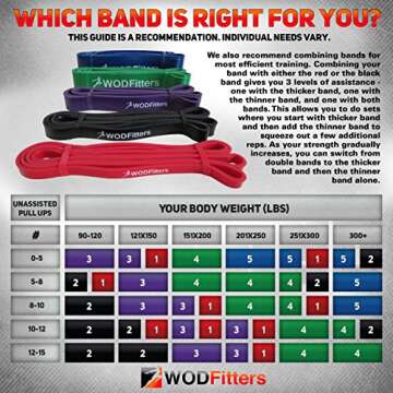 WODFitters Pull Up Assistance Band for Stretching, Mobility Workouts, Warm Up, Recovery, Powerlifting, Home Fitness and Exercise… (#5 Blue)
