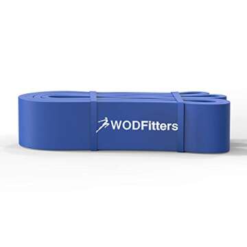 WODFitters Pull Up Assistance Band for Stretching, Mobility Workouts, Warm Up, Recovery, Powerlifting, Home Fitness and Exercise… (#5 Blue)