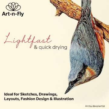 Art-n-Fly Colored Fine Point Pens Set of 12 - Drawing Fineliner Pens with Japanese Archival Ink 0.3mm - No Bleed Multi Color Marker Fine Tip Pens for Bullet Journaling, Coloring, Drawing & Detailing