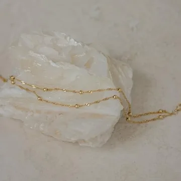 FIXCOR Ankle Bracelets for Women Waterproof Dainty Gold Anklets