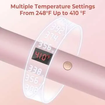 1.5 in Heated Volumizing Brush with LCD Display Showing 10 Temperature Settings up to 410°F, Dual Ceramic Tourmaline Ionic Technology, 110-240V Dual Voltage Travel Curling Tool