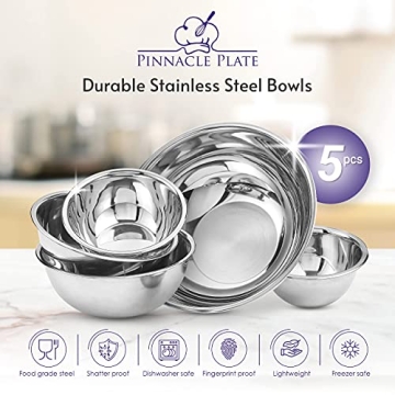 Pinnacle Plate Stainless Steel Mixing Bowls - Versatile Kitchen Set