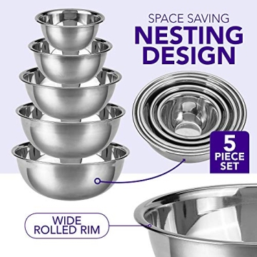 Pinnacle Plate Stainless Steel Mixing Bowls - Versatile Kitchen Set