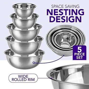 Pinnacle Plate Stainless Steel Mixing Bowls - Versatile Kitchen Set