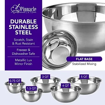 Pinnacle Plate Stainless Steel Mixing Bowls - Versatile Kitchen Set