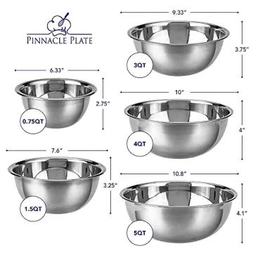 Pinnacle Plate Stainless Steel Mixing Bowls - Versatile Kitchen Set