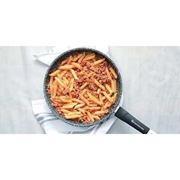 WaxonWare 11 Inch Ceramic Nonstick Frying Pan/Nonstick Skillet, Large Anti-Warp Non-Toxic PTFE PFOA Free Granite Nonstick Pan, Induction Cooking Compatible, Non-Stick Egg Frying Pan- STONETEC Series