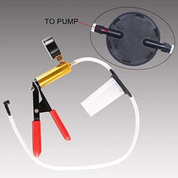 YSTOOL Brake and Clutch Fluid Hand Pump Vacuum Bleeder Tool Kit Brake Oil Change Power Steering Fluid Bleeding Set with Hand Pump Jar Adapters for Auto Car Truck Motorcycle Use