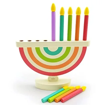 Handcrafted Wooden Menorah Set for Kids – Fun & Educational