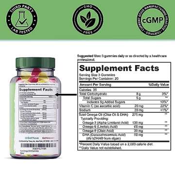 Yuve Vegan Omega 3-6-9 DHA Gummies - Plant-Based Health