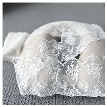 SuiGlory White Lace Trim Ribbon, Wide Embroidery Floral Sewing Lace Trim for Craft Sewing, Wedding/Bridal Decoration, Home Decoration, Packaging, 5 Yards