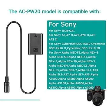 AC-PW20 USB Cable 5V-8.4V + NP-FW50 Couplers DC VG-C2EM Grip for Sony NEX3 NEX 5 7 SLT-A33 A55 SLT-A35 a7/7R a7II a6000 a3000