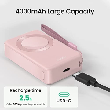 NEWDERY 4000mAh Apple Watch Portable Charger Fast Magnetic