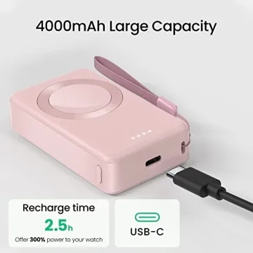 NEWDERY 4000mAh Apple Watch Portable Charger Fast Magnetic