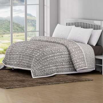 Ridhi Block Print Quilted Taupe Color Throw Reversible Blanket 100% Cotton Quilt, Cover for Couch and Bed, Sage Lap Bedding Coverlet, Luxury Oversized Quilted Throw Twin 60" X 90"