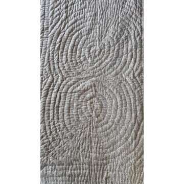 Ridhi Block Print Quilted Taupe Color Throw Reversible Blanket 100% Cotton Quilt, Cover for Couch and Bed, Sage Lap Bedding Coverlet, Luxury Oversized Quilted Throw Twin 60" X 90"