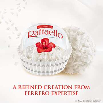 Ferrero Raffaello Premium Gourmet White Almond, Cream and Coconut, Candy for Gifting, 1.08 oz Each, 3 Count, Bulk 12 Pack