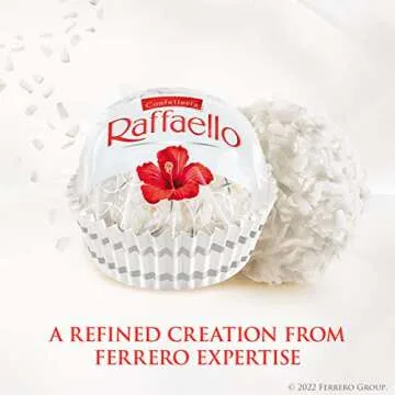 Ferrero Raffaello Premium Gourmet White Almond, Cream and Coconut, Candy for Gifting, 1.08 oz Each, 3 Count, Bulk 12 Pack