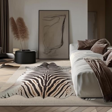 jinchan Zebra Print Faux Cowhide Rug Perfect for Homes