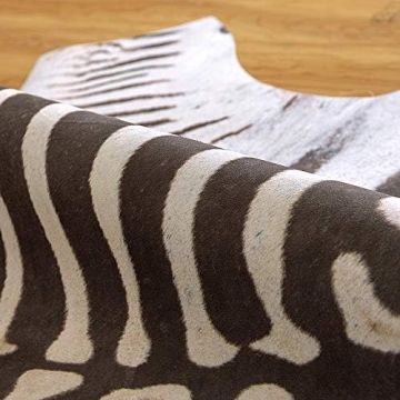 jinchan Zebra Print Faux Cowhide Rug Perfect for Homes