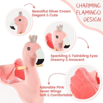 FUNLIO Flamingo Rocking Horse for Toddlers Up to 3 Years