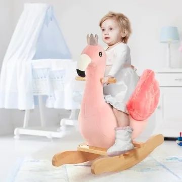 FUNLIO Flamingo Rocking Horse for Toddlers Up to 3 Years