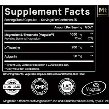 ELMNT Triple Sleep Magnesium Threonate with Apigenin & Theanine Natural Sleep Aid for Deep Sleep & C...