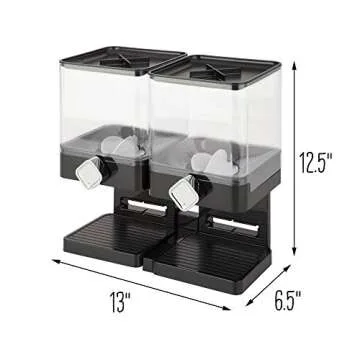 Honey-Can-Do Zevro Compact Dry Food Dispenser, Dual Control, Black/Chrome