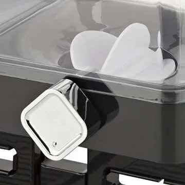 Honey-Can-Do Zevro Compact Dry Food Dispenser, Dual Control, Black/Chrome