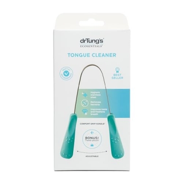 DrTung's Stainless Steel Tongue Scraper - Effective Oral Care Tool for Fresh Breath and Travel