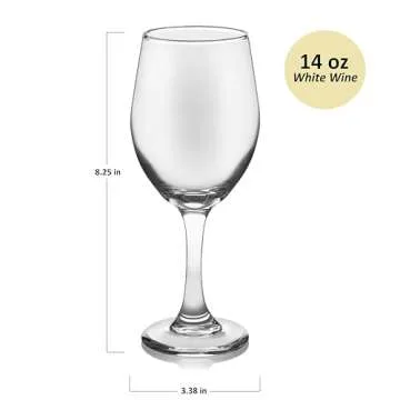 Libbey Classic White Wine Glasses Set of 4 Durable Stylish