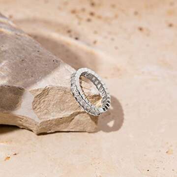 PAVOI Baguette Cut Eternity Band - 14K Gold Plated