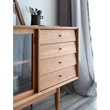 YANGQIHOME Pack of 10, Gold Brass Cabinet Knobs, 0.8 inch Diameter, Brushed Dresser Drawer Knobs Pull Handle for Bath Kitchen Cabinetry (Cone)