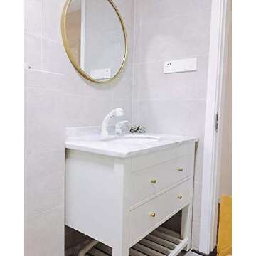 YANGQIHOME Pack of 10, Gold Brass Cabinet Knobs, 0.8 inch Diameter, Brushed Dresser Drawer Knobs Pull Handle for Bath Kitchen Cabinetry (Cone)