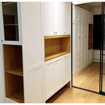 YANGQIHOME Pack of 10, Gold Brass Cabinet Knobs, 0.8 inch Diameter, Brushed Dresser Drawer Knobs Pull Handle for Bath Kitchen Cabinetry (Cone)