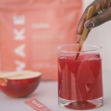 Rookie Wellness Wake - Natural Energy Drink Powder with 125 mg of Caffeine from Green Tea Extract, B-Complex Vitamins, Ashwagandha Extract, & Guarana Extract (30 Servings, Pomegranate Apple)