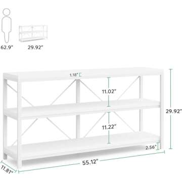 Tribesigns Sofa Table with Large Storage for Living Room