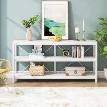 Tribesigns Sofa Table with Large Storage for Living Room