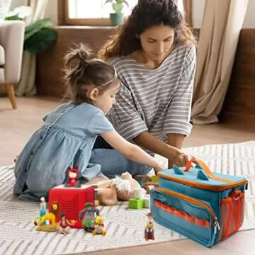 UPGRADED Carrying Bag for Toniebox Starter Set - Carrying Case for Toniebox, Tonie Figures ,Headphones and Charging Station, Portable Storage Bag with Shoulder Strap and Handle Bar, Cute Design