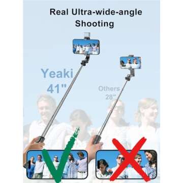 Cell Phone Tripod for iPhone, Extendable Selfie Stick with Wireless Remote, Selfie Stick Tripod with LED Light, Compatible with iPhone 15/14/14 pro/13/12/11/XS Max/XS/XR/X and Android Phone