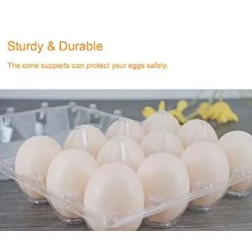 BULKBUY Egg Cartons 60 Packs, Clear Plastic Blank Egg Cartons with Free Labels, Holds up to 12 Eggs Securely, Perfect for Family Pasture Farm Markets Display - Medium