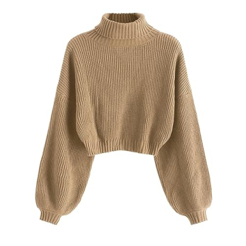ZAFUL Women's Cropped Turtleneck Sweater for Stylish Comfort