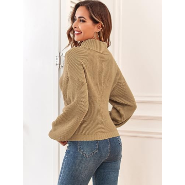 ZAFUL Women's Cropped Turtleneck Sweater for Stylish Comfort
