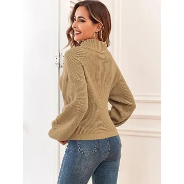 ZAFUL Women's Cropped Turtleneck Sweater for Stylish Comfort