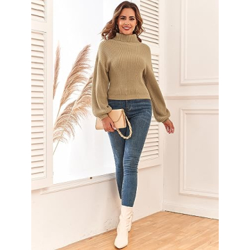 ZAFUL Women's Cropped Turtleneck Sweater for Stylish Comfort