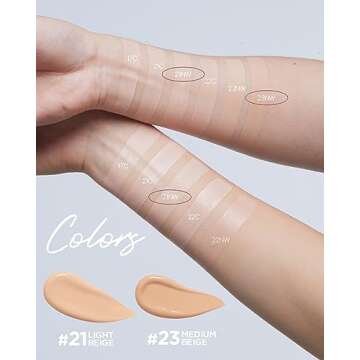 GIVERNY Milchak Matt Fit Foundation #21 Light beige - Matte Finish Liquid Foundation for Sebum and Sweat Control - Lightweight & Waterproof Makeup – Flawless Coverage for Oily Skin, 1.01 fl.oz.