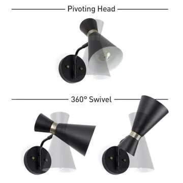 Globe Electric Belmont 1-Light Wall Sconce in Satin Black